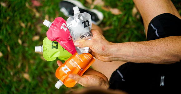 Why are different types of carbohydrates combined in sports gels?